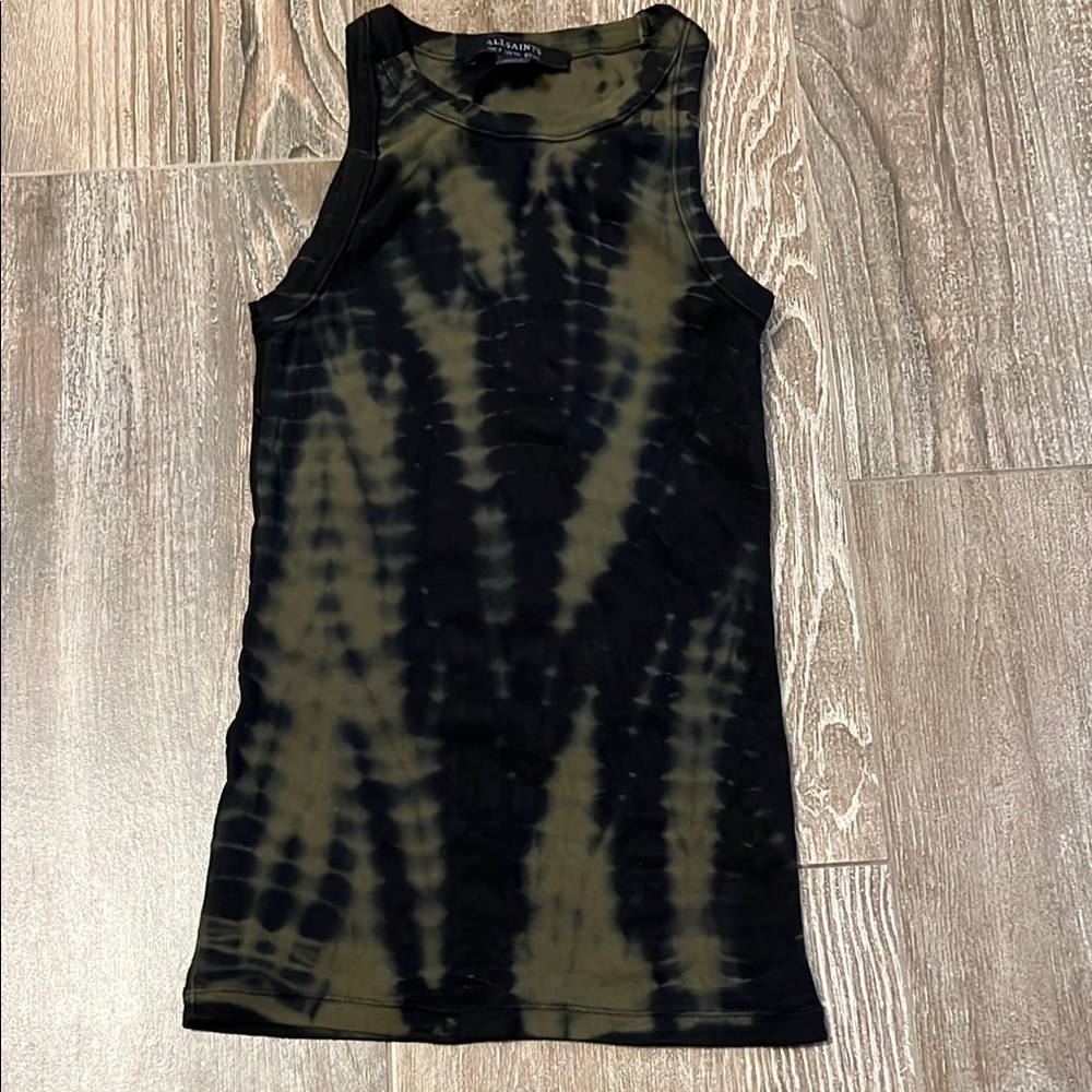 All Saints tie dye tank green/black size 00